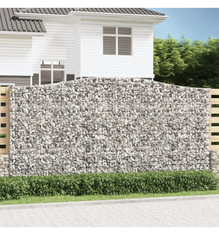 Paniers à gabions arqués 7 pcs 400x50x200/220 cm Fer galvanisé | Mobilier & Déco
