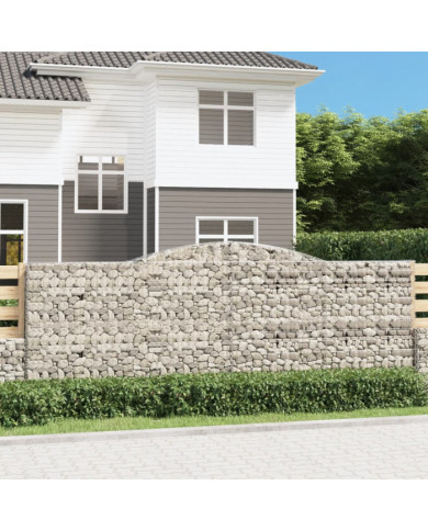 Paniers à gabions arqués 9 pcs 400x50x140/160 cm Fer galvanisé | Mobilier & Déco
