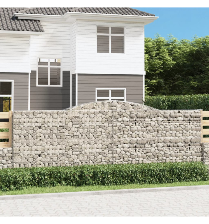 Paniers à gabions arqués 9 pcs 400x50x140/160 cm Fer galvanisé | Mobilier & Déco