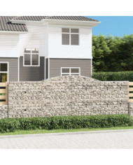 Paniers à gabions arqués 9 pcs 400x50x140/160 cm Fer galvanisé | Mobilier & Déco