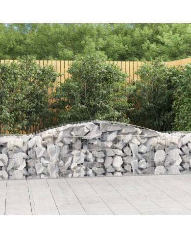 Paniers à gabions arqués 20 pcs 400x50x60/80 cm Fer galvanisé | Mobilier & Déco