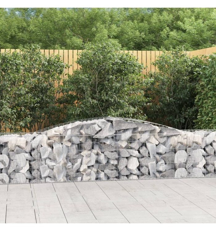 Paniers à gabions arqués 20 pcs 400x50x60/80 cm Fer galvanisé | Mobilier & Déco