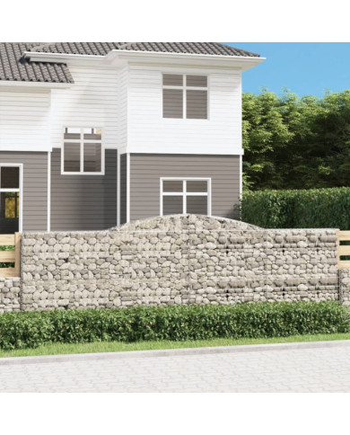Paniers à gabions arqués 10 pcs 400x30x120/140 cm Fer galvanisé | Mobilier & Déco