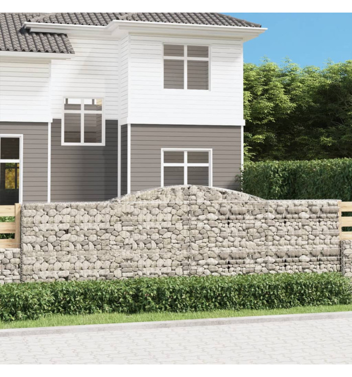 Paniers à gabions arqués 10 pcs 400x30x120/140 cm Fer galvanisé | Mobilier & Déco