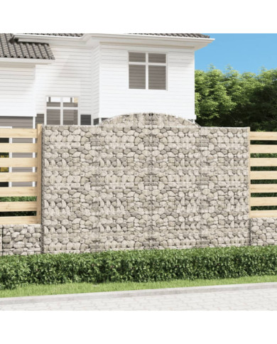 Paniers à gabions arqués 6 pcs 300x50x200/220 cm fer galvanisé | Mobilier & Déco