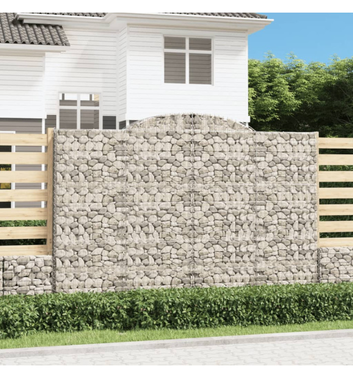 Paniers à gabions arqués 6 pcs 300x50x200/220 cm fer galvanisé | Mobilier & Déco