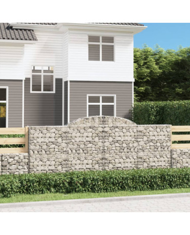 Paniers à gabions arqués 25 pcs 300x50x120/140 cm fer galvanisé | Mobilier & Déco