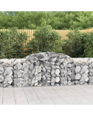 Paniers à gabions arqués 30 pcs 300x50x80/100 cm fer galvanisé | Mobilier & Déco