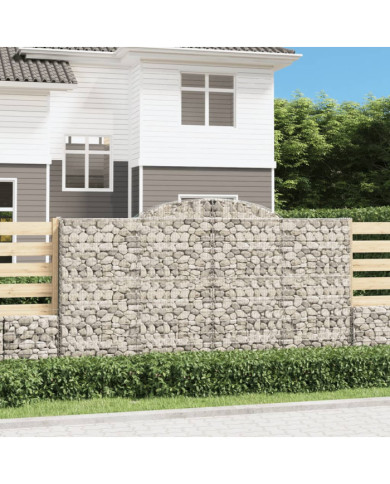 Paniers à gabions arqués 9 pcs 300x30x160/180 cm fer galvanisé | Mobilier & Déco