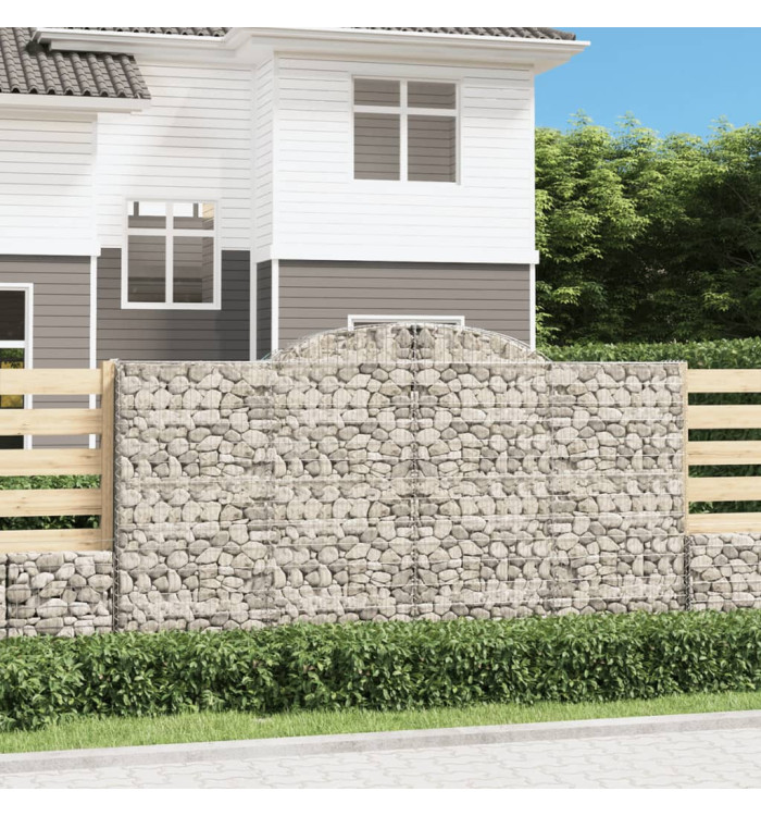 Paniers à gabions arqués 9 pcs 300x30x160/180 cm fer galvanisé | Mobilier & Déco