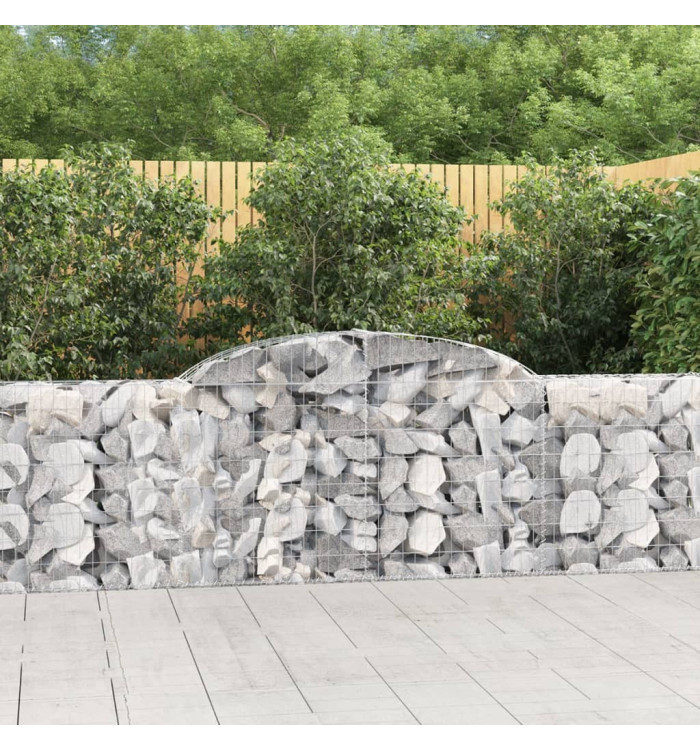 Paniers à gabions arqués 17 pcs 300x30x80/100 cm fer galvanisé | Mobilier & Déco
