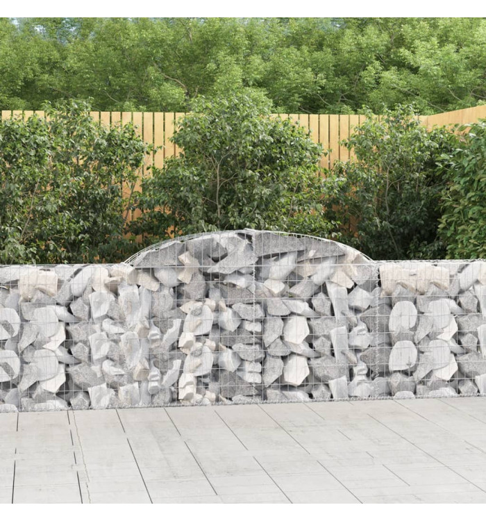 Paniers à gabions arqués 13 pcs 300x30x80/100 cm fer galvanisé | Mobilier & Déco