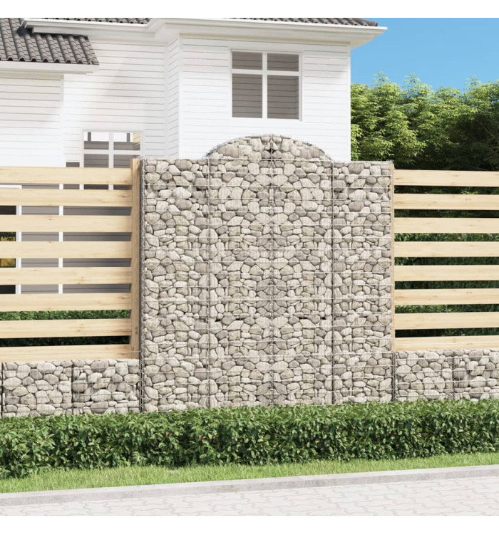Paniers à gabions arqués 14 pcs 200x50x220/240 cm Fer galvanisé | Mobilier & Déco
