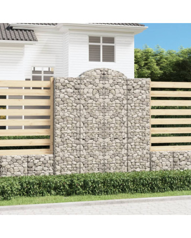 Paniers à gabions arqués 9 pcs 200x50x220/240 cm Fer galvanisé | Mobilier & Déco