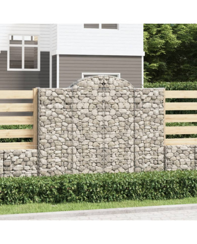 Paniers à gabions arqués 14 pcs 200x50x160/180 cm Fer galvanisé | Mobilier & Déco