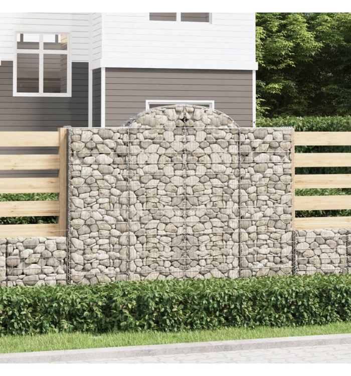 Paniers à gabions arqués 14 pcs 200x50x160/180 cm Fer galvanisé | Mobilier & Déco