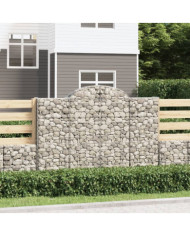 Paniers à gabions arqués 14 pcs 200x50x140/160 cm Fer galvanisé | Mobilier & Déco