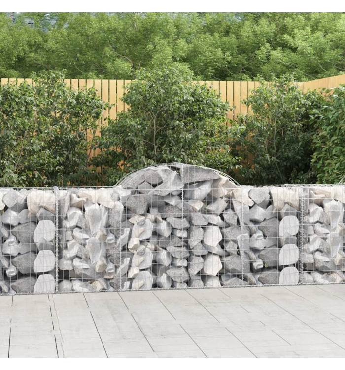 Paniers à gabions arqués 25 pcs 200x50x80/100 cm Fer galvanisé | Mobilier & Déco