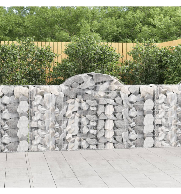Paniers à gabions arqués 40 pcs 200x30x100/120 cm Fer galvanisé | Mobilier & Déco