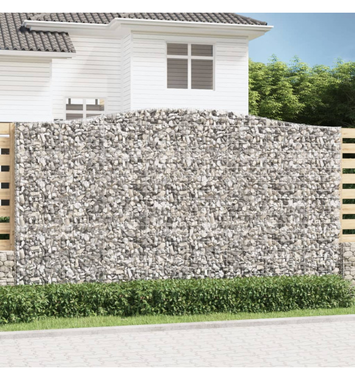 Paniers à gabions arqués 7 pcs 400x50x220/240 cm Fer galvanisé | Mobilier & Déco