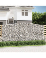 Paniers à gabions arqués 7 pcs 400x50x180/200 cm Fer galvanisé | Mobilier & Déco
