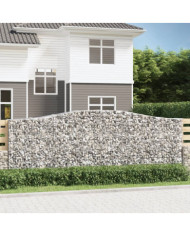 Paniers à gabions arqués 8 pcs 400x50x140/160 cm Fer galvanisé | Mobilier & Déco