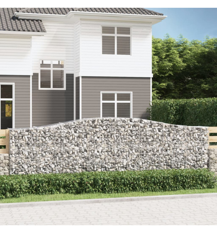 Paniers à gabions arqués 9 pcs 400x50x120/140 cm Fer galvanisé | Mobilier & Déco