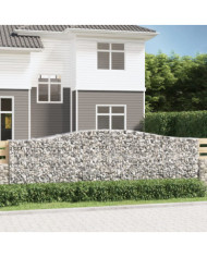 Paniers à gabions arqués 9 pcs 400x50x120/140 cm Fer galvanisé | Mobilier & Déco