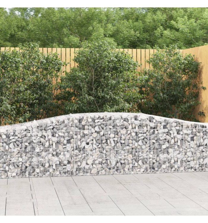Paniers à gabions arqués 25 pcs 400x50x60/80 cm Fer galvanisé | Mobilier & Déco