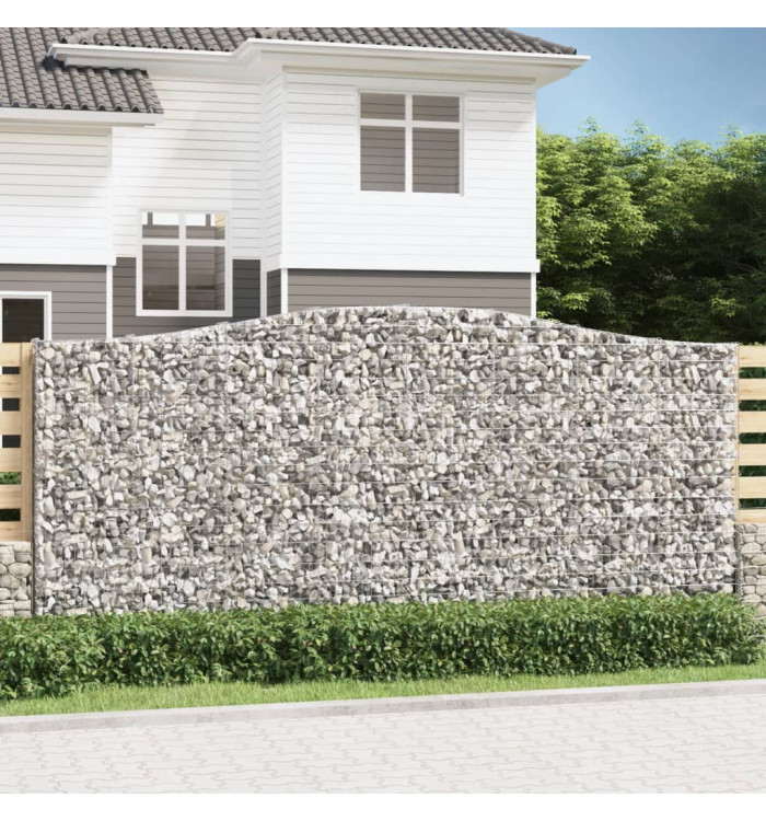 Paniers à gabions arqués 8 pcs 400x30x180/200 cm Fer galvanisé | Mobilier & Déco