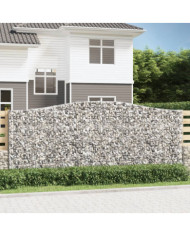 Paniers à gabions arqués 8 pcs 400x30x160/180 cm Fer galvanisé | Mobilier & Déco