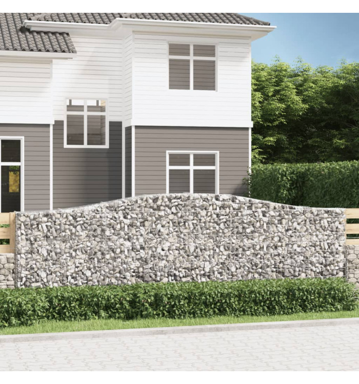 Paniers à gabions arqués 9 pcs 400x30x120/140 cm Fer galvanisé | Mobilier & Déco