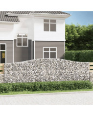 Paniers à gabions arqués 9 pcs 400x30x120/140 cm Fer galvanisé | Mobilier & Déco