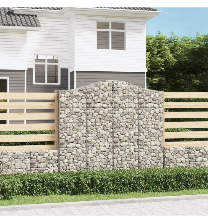 Paniers à gabions arqués 13 pcs 200x50x180/200 cm Fer galvanisé | Mobilier & Déco