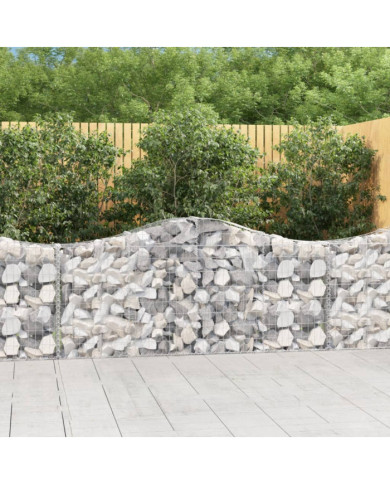 Paniers à gabions arqués 25 pcs 200x30x80/100 cm Fer galvanisé | Mobilier & Déco