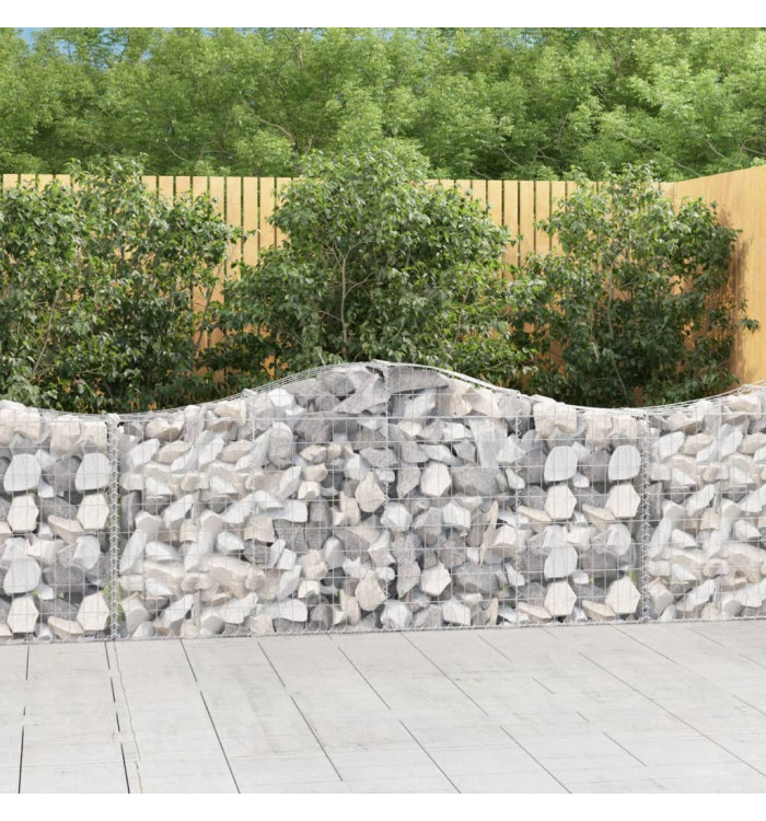 Paniers à gabions arqués 25 pcs 200x30x80/100 cm Fer galvanisé | Mobilier & Déco