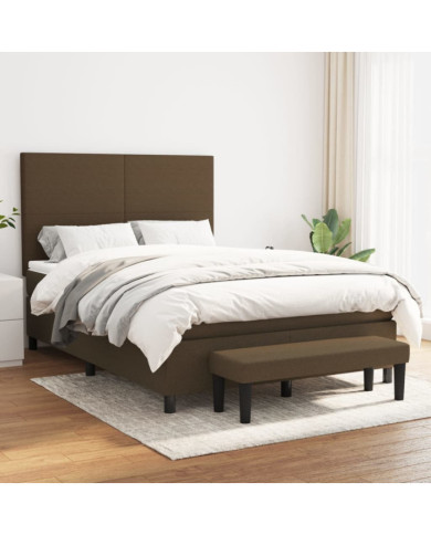 Sommier à lattes de lit avec matelas Marron foncé 140x190 cm | Mobilier & Déco