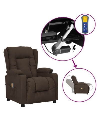 Fauteuil de massage Marron foncé Tissu | Mobilier & Déco