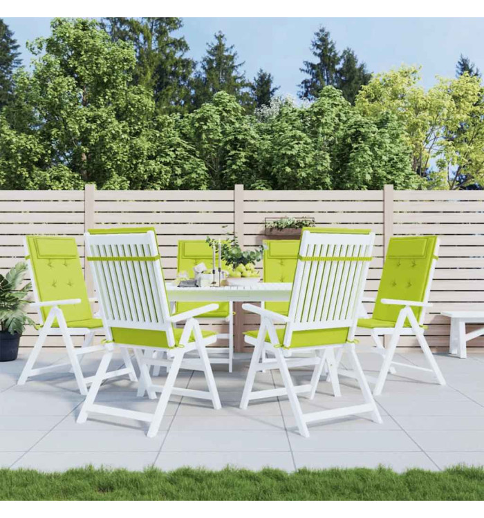Coussins de chaise à dossier haut lot de 6 vert vif | Mobilier & Déco