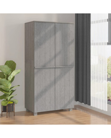 Garde-robe HAMAR Gris clair 89x50x180 cm Bois massif de pin | Mobilier & Déco