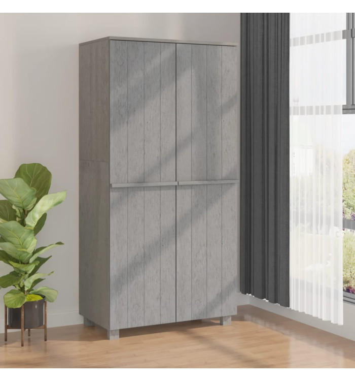 Garde-robe HAMAR Gris clair 89x50x180 cm Bois massif de pin | Mobilier & Déco