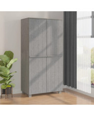 Garde-robe HAMAR Gris clair 89x50x180 cm Bois massif de pin | Mobilier & Déco