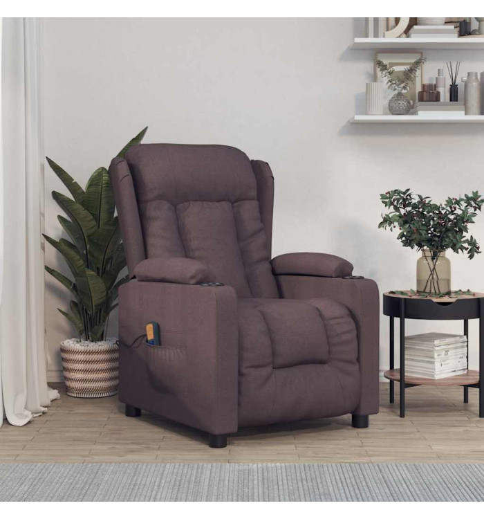 Fauteuil de massage Marron foncé Tissu | Mobilier & Déco