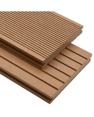 Panneaux de terrasse solides et accessoires WPC 15 m² 4 m Teck | Mobilier & Déco