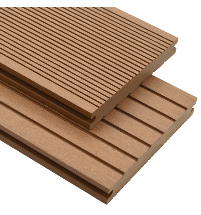 Panneaux de terrasse solides et accessoires WPC 15 m² 4 m Teck | Mobilier & Déco