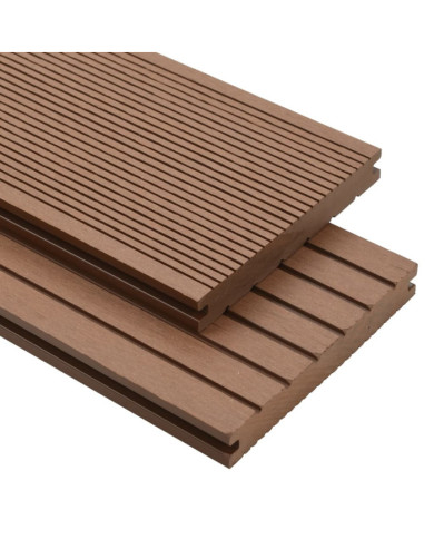 Panneau de terrasse et accessoires WPC 26 m² 2,2 m Marron clair | Mobilier & Déco