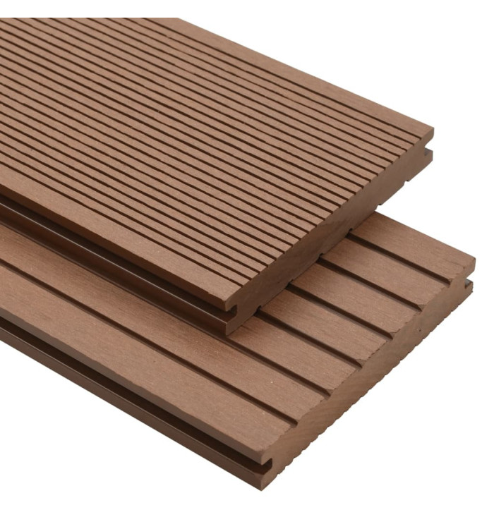 Panneau de terrasse et accessoires WPC 26 m² 2,2 m Marron clair | Mobilier & Déco