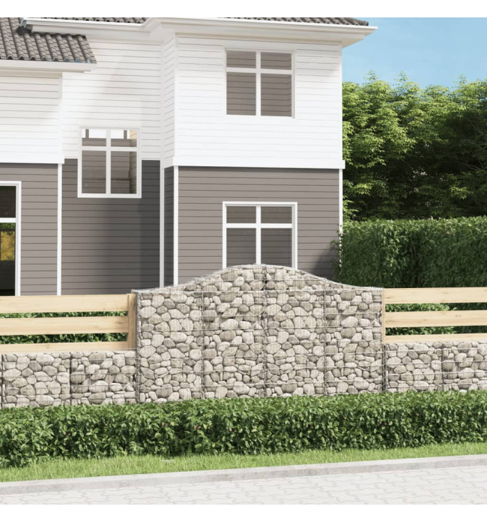 Paniers à gabions arqués 18 pcs 200x30x120/140 cm Fer galvanisé | Mobilier & Déco