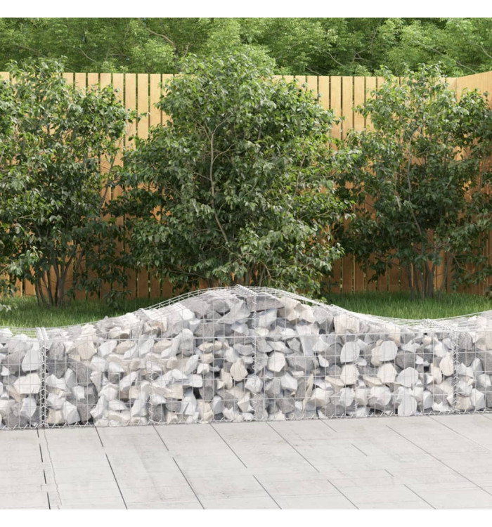 Paniers à gabions arqués 40 pcs 200x50x40/60 cm fer galvanisé | Mobilier & Déco