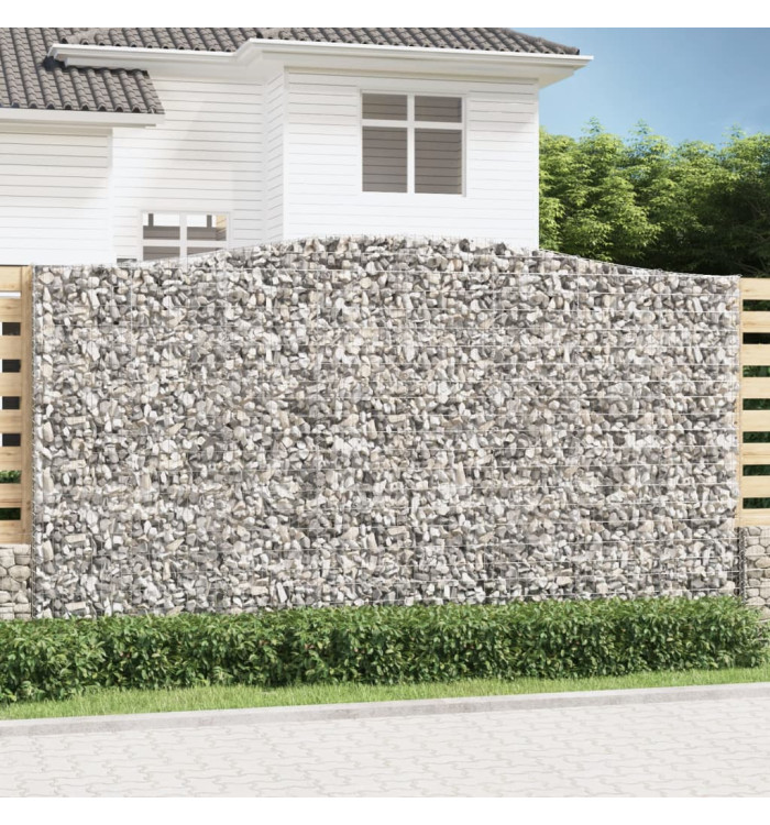 Paniers à gabions arqués 6 pcs 400x30x220/240 cm Fer galvanisé | Mobilier & Déco